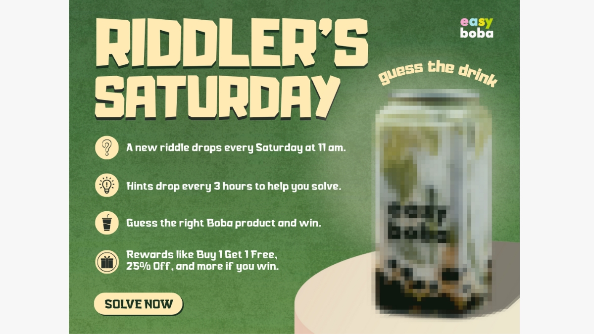 Easy Boba Unveils ‘Riddler’s Saturday’: A Refreshing Twist to Bubble Tea with a Brainy Spin