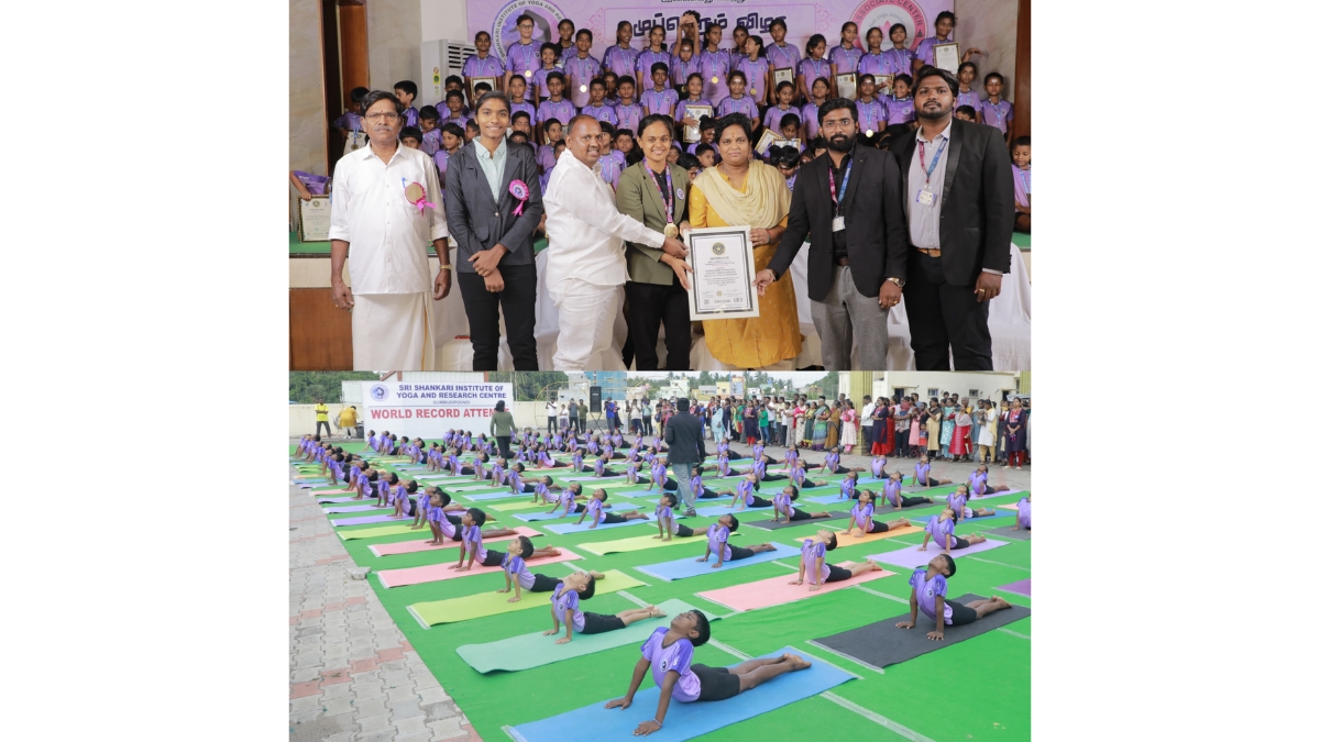 Sri Shankari Yoga Institute Marks 13 Years with International Yoga Day And New World Record Celebration