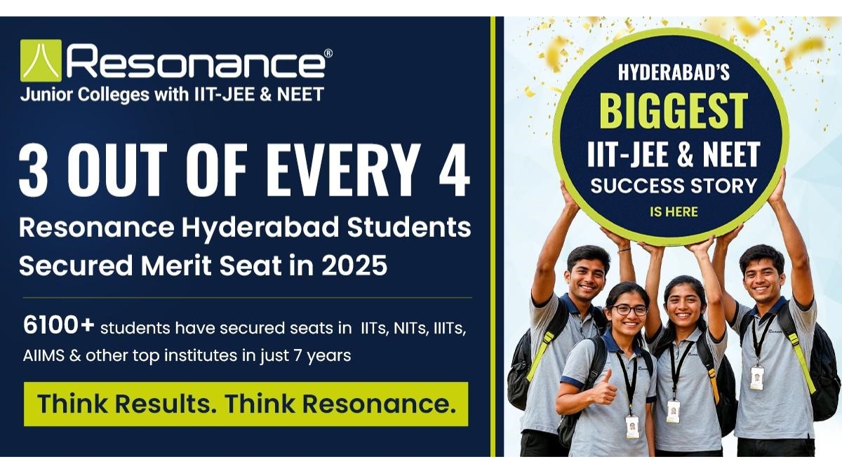 3 in 4 Resonance Hyderabad Students Crack IIT-JEE & NEET 2025, Celebrating Milestone Success